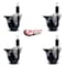 Service Caster 3.5'' Solid Poly Swivel 1-1/4'' Expanding Stem Caster Set with Brake, 4PK SCC-EX20S3514-SPUS-PLB-114-4 - alternate 2